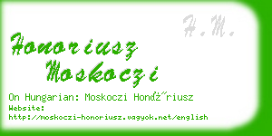 honoriusz moskoczi business card